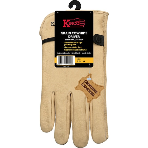 Kinco Kinco Men's Indoor/Outdoor Full Grain Driver Gloves Tan XL 1 pair 99-XL - main